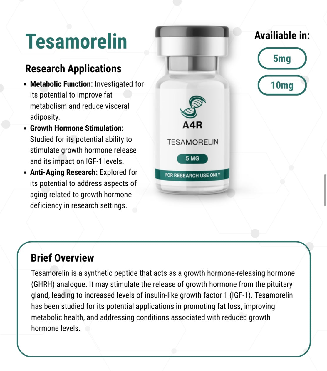 Tesamorelin